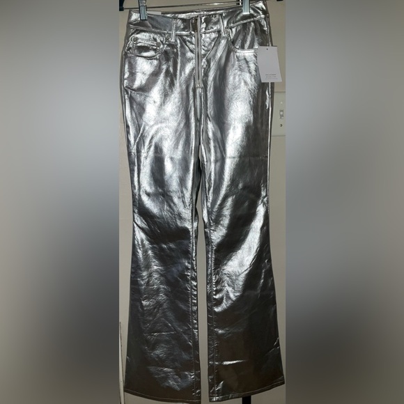 love, Fire Pants - Love, Fire Shiny Silver Zip-Up Jacket